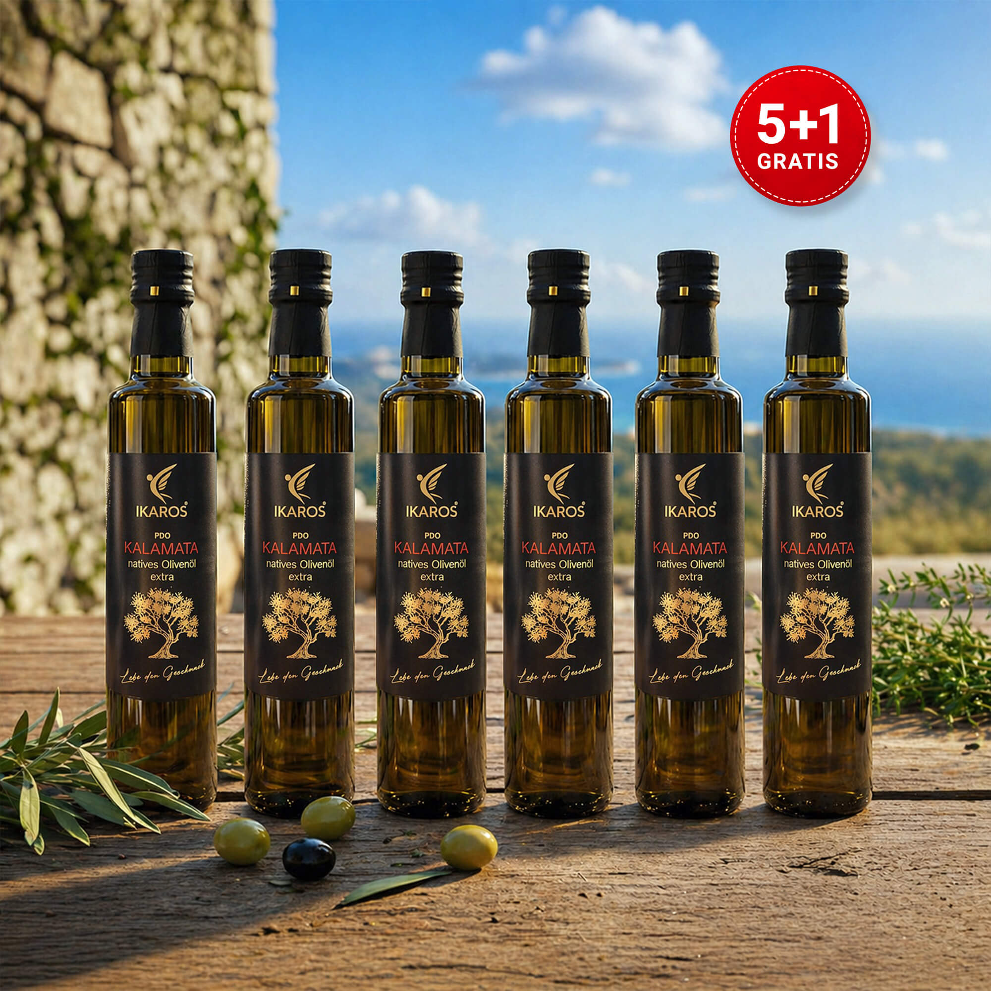 Extra Virgin Olive Oil, Kalamata, 0.5 l Glass Bottle