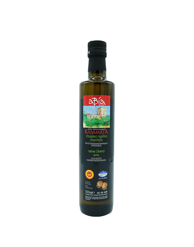 Natives Olivenöl extra, Kalamata, 0,5 l Glasflasche
